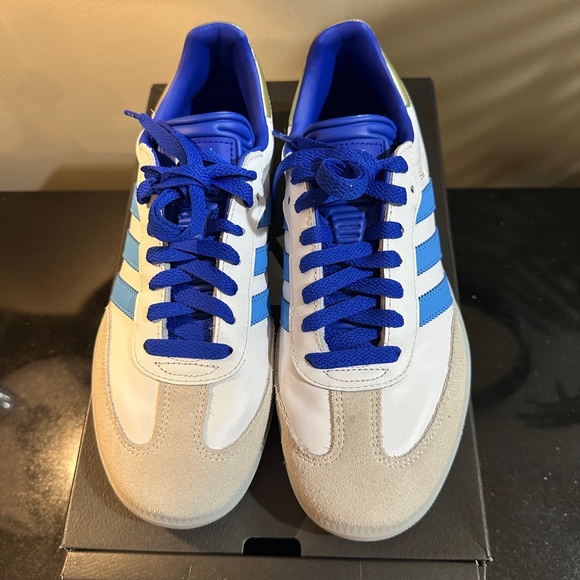adidas Shoes - Blue and White Adidas Samba Messi